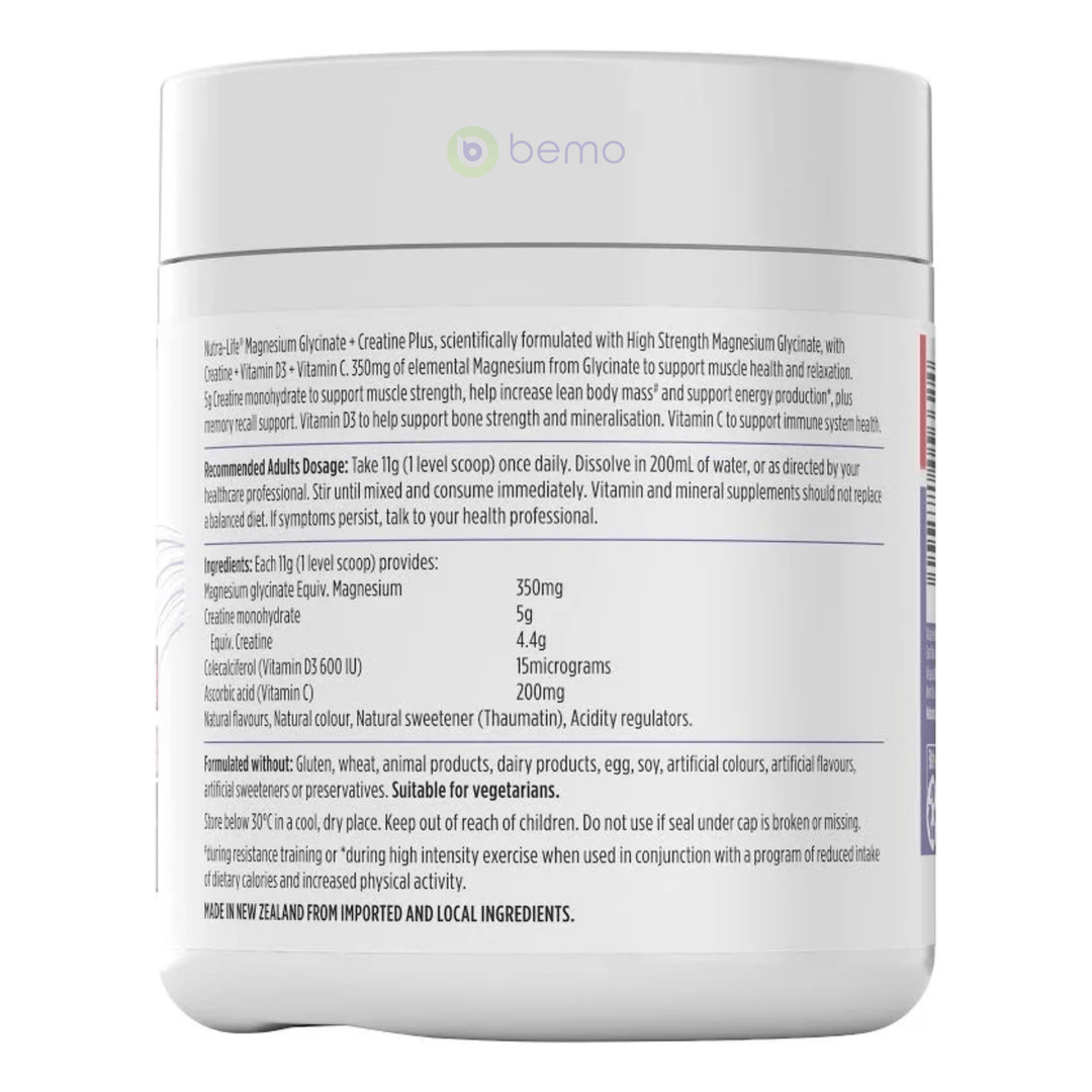 Nutra-Life, Magnesium Glycinate + Creatine Plus, Berry, 300g