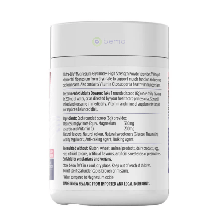 Nutra-Life, Magnesium Glycinate + High Strength, Berry, 180g Powder