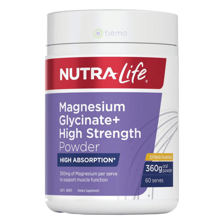 Nutra-Life, Magnesium Glycinate + High Strength, Citrus, 360g Powder