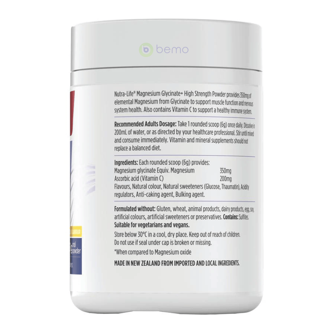 Nutra-Life, Magnesium Glycinate + High Strength, Citrus, 360g Powder