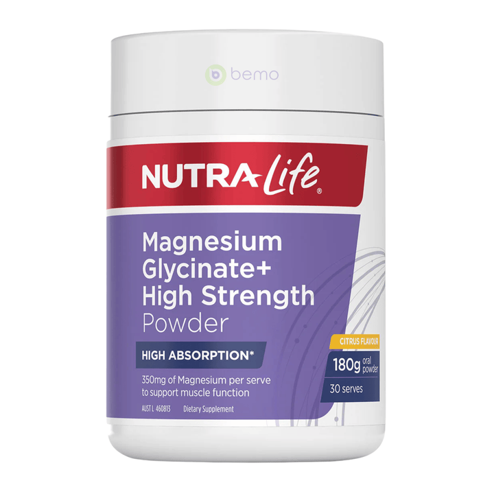 Nutra-Life, Magnesium Glycinate + High Strength, Citrus, 180g Powder