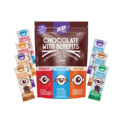 Peak Chocolate, All Peak Variety Sampler Pack, 7 x 25g bars (9064656109820)