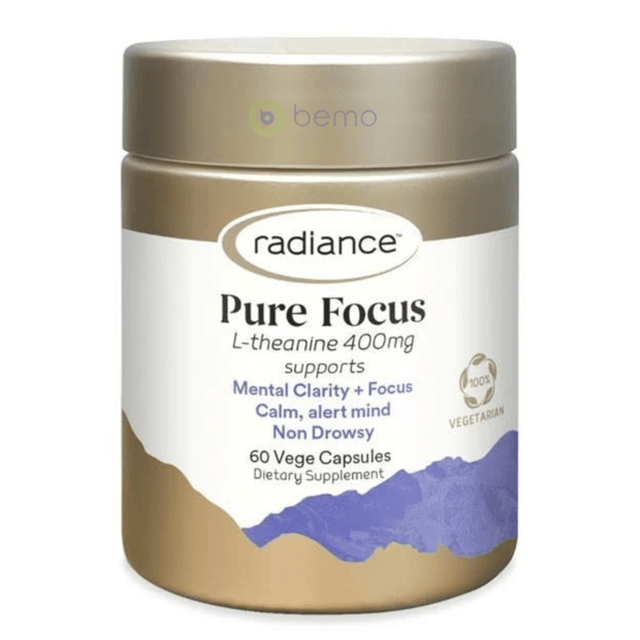 Radiance, Pure Focus L-Theanine 400mg, 60 vcaps