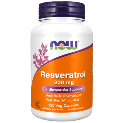 Now Foods, Natural Resveratrol, 200mg, 120 Veg Capsules (5378733473956)