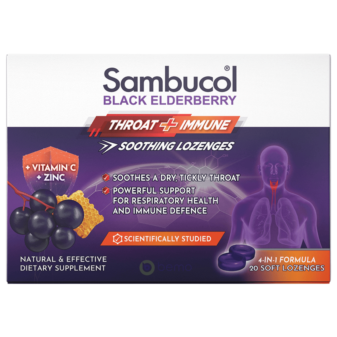 Sambucol, Throat + Immune Soothing, 20 Lozenges (6053705482404)