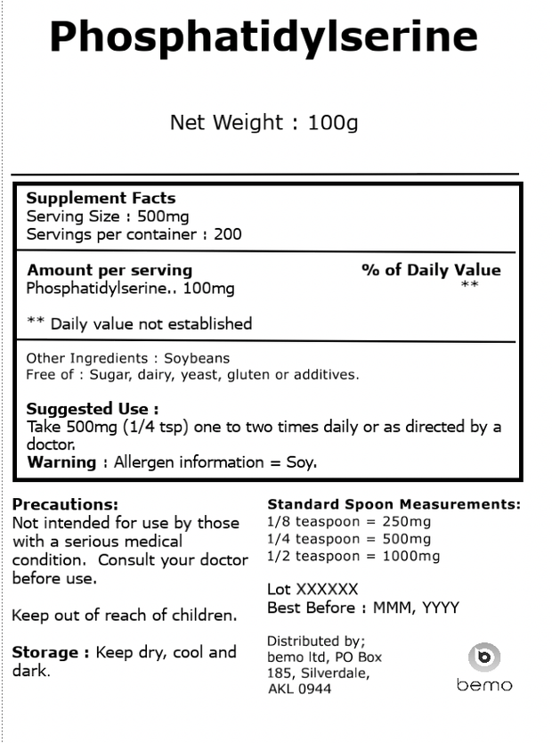 bemo, Phospatidylserine, 100g (8092546531580)