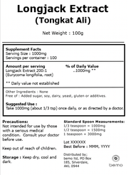 bemo, Longjack Extract Tongkat Ali, 50g (8093230301436)