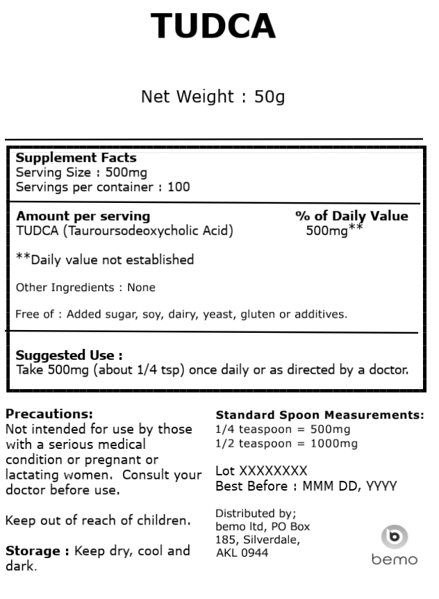 bemo, TUDCA Powder, 50g
