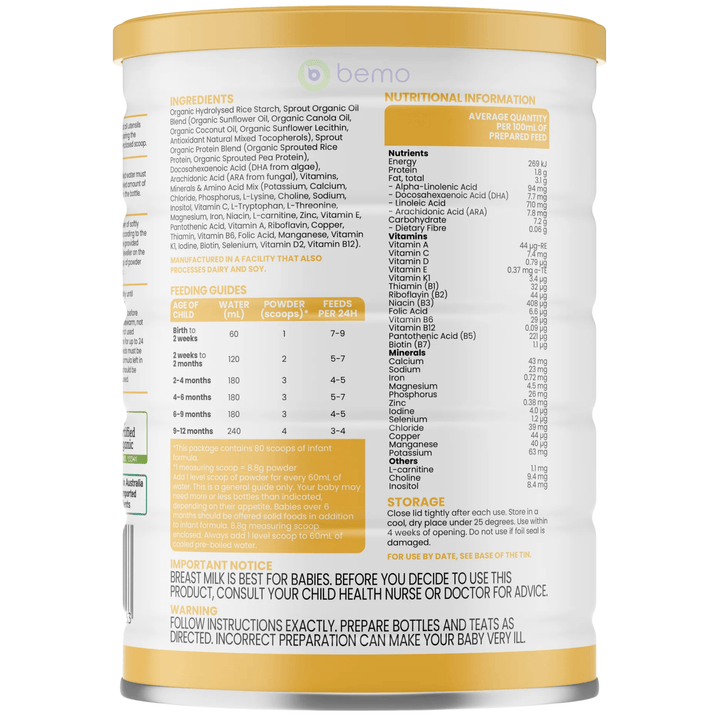 Sprout Organic, Organic Plant Based Infant Formula, 700g (9099907170556)