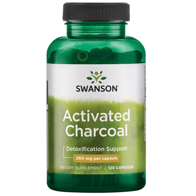 Swanson, Activated Charcoal 260mg, 120 Caps (8780646514940)