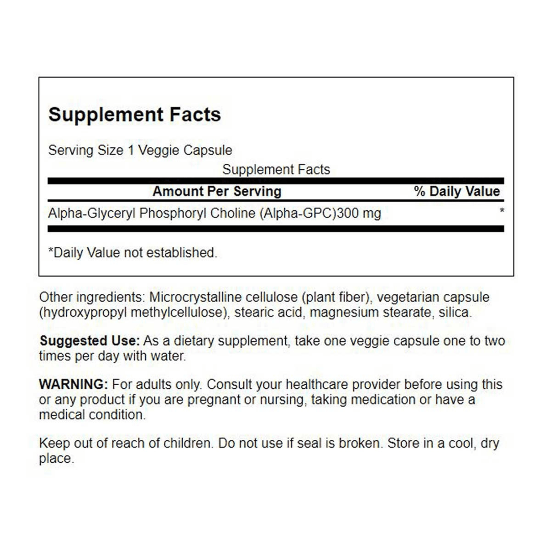 Swanson, Alpha GPC 300mg, Memory Support, 60 Veg Caps (8780662604028)
