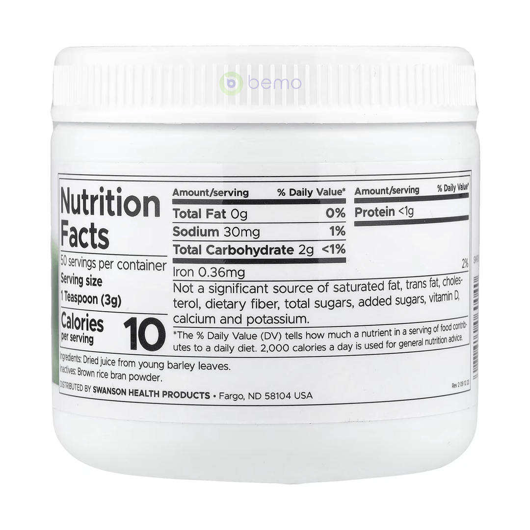 Swanson, Barley Grass Juice Powder, 150g