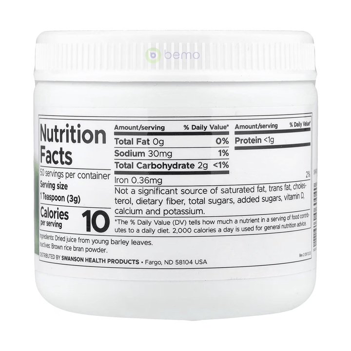 Swanson, Barley Grass Juice Powder, 150g