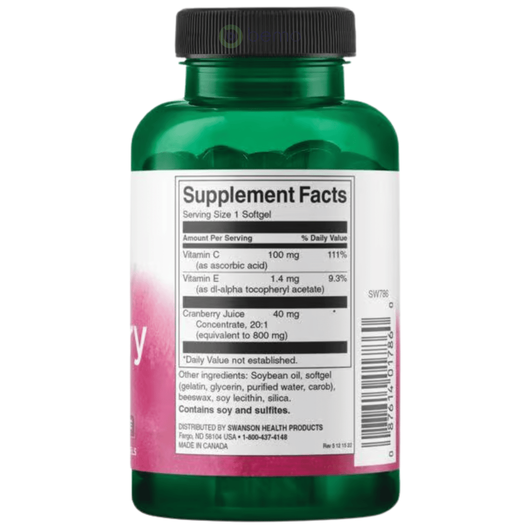 Swanson, Cranberry 20:1 Concentrate, 180 Softgels