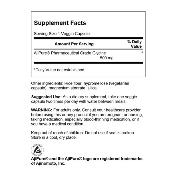 Swanson, Glycine 500mg, 60 Veg Caps (8782431158524)
