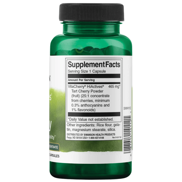 Swanson, HiActives Tart Cherry, 60 Capsules (8966082691324)