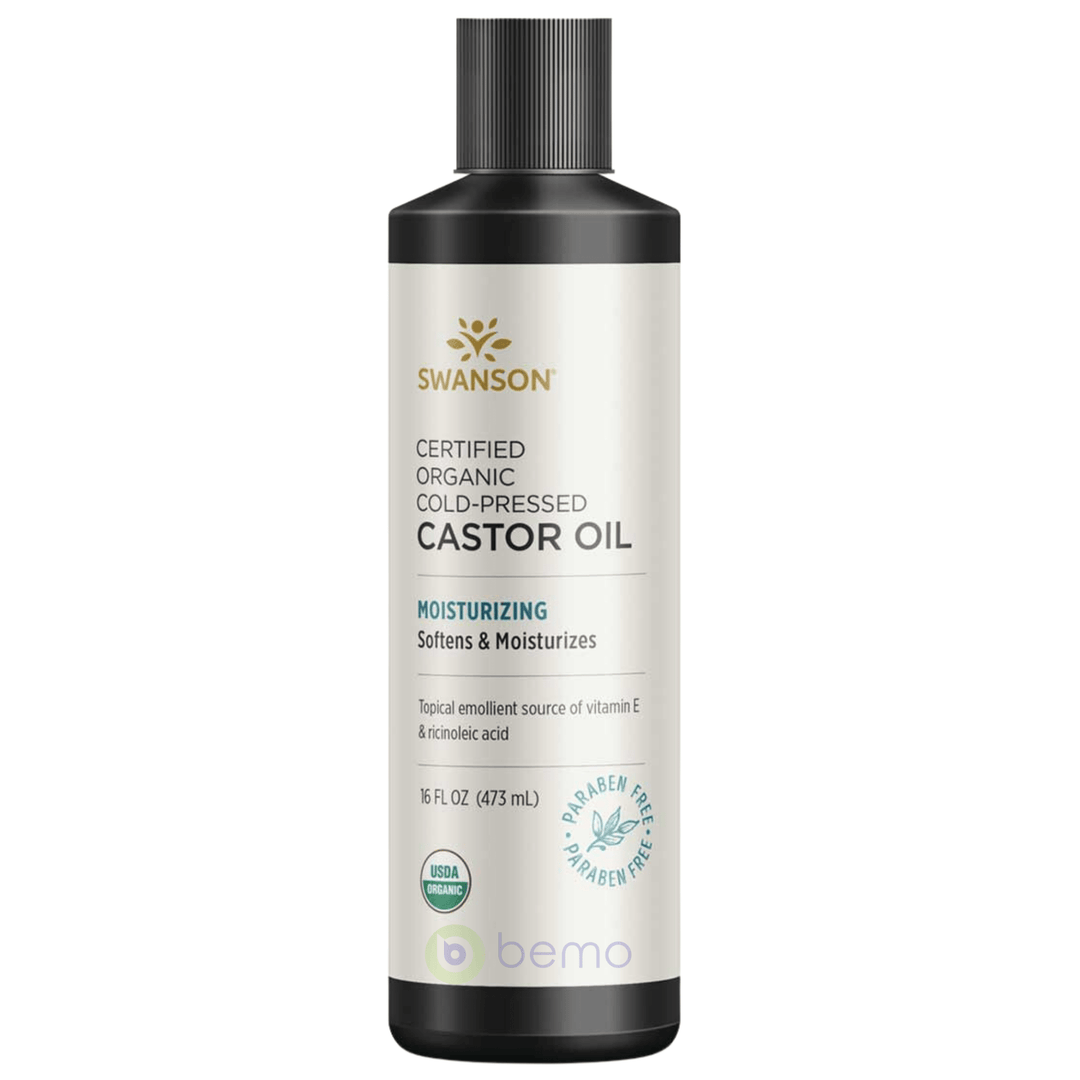 Swanson, Organic Cold-Pressed Castor Oil, 473ml (8781665992956)