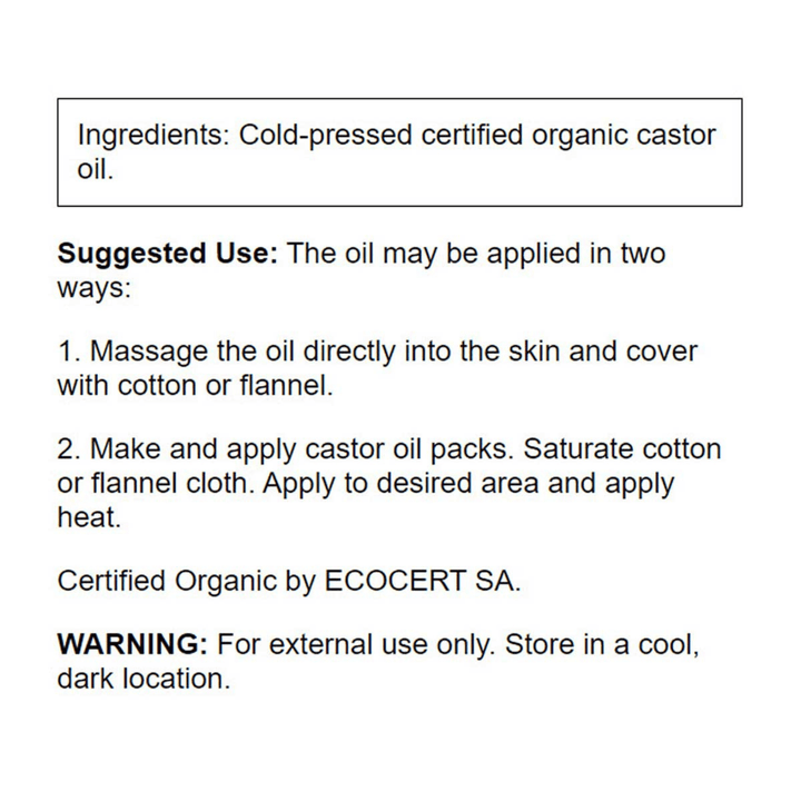 Swanson, Organic Cold-Pressed Castor Oil, 473ml (8781665992956)