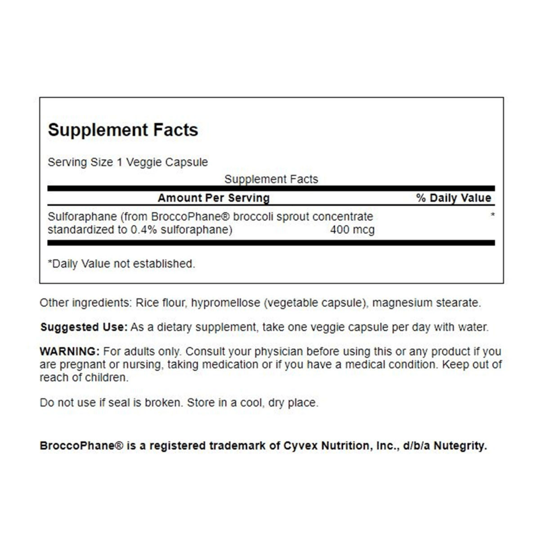 Swanson, Sulforaphane from Broccoli Sprout Extract 400mcg, 60 Veg Caps (8782531100924)