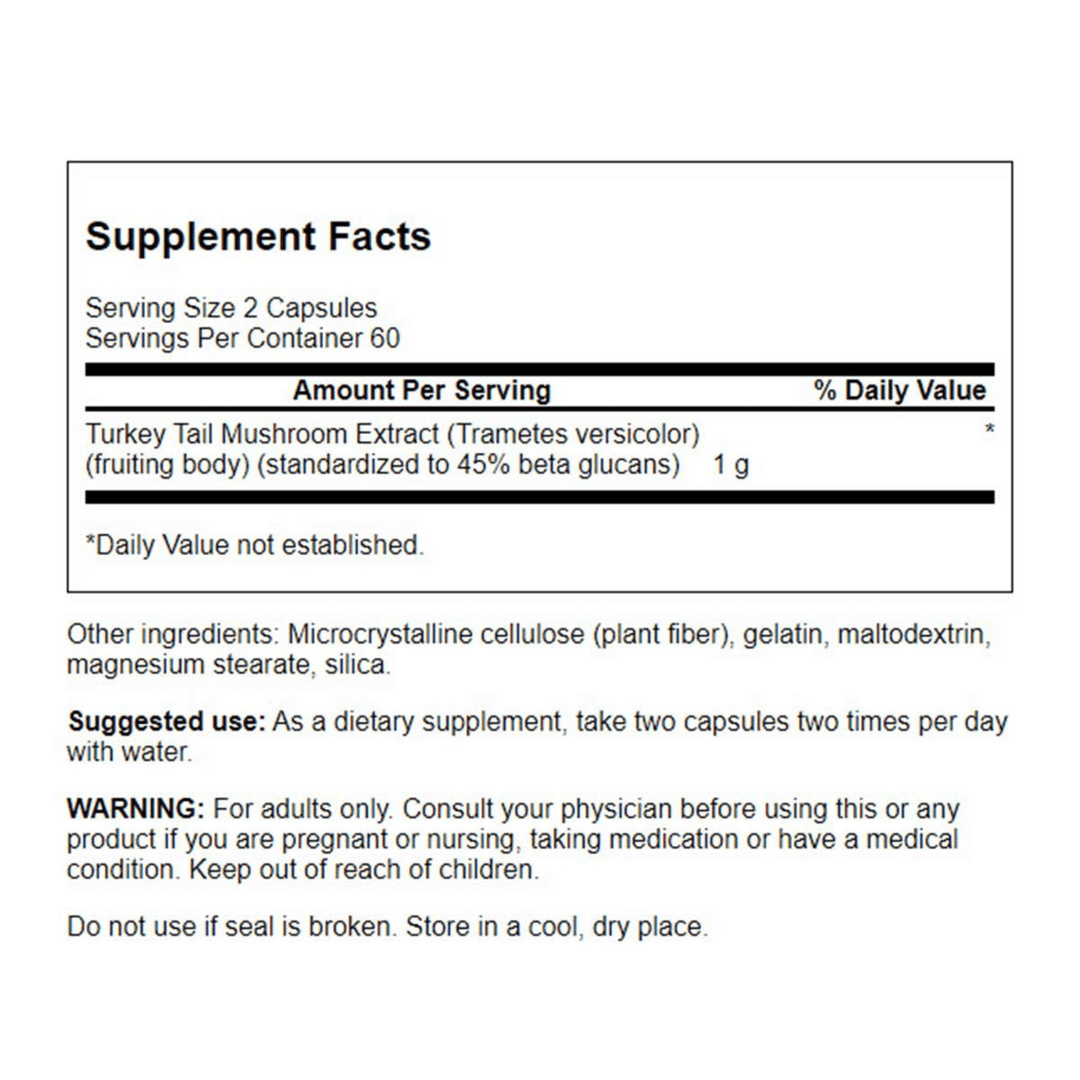 Swanson, Turkey Tail Mushroom 500mg, Immune &amp; Liver Health, 120 Caps (8782539620604)