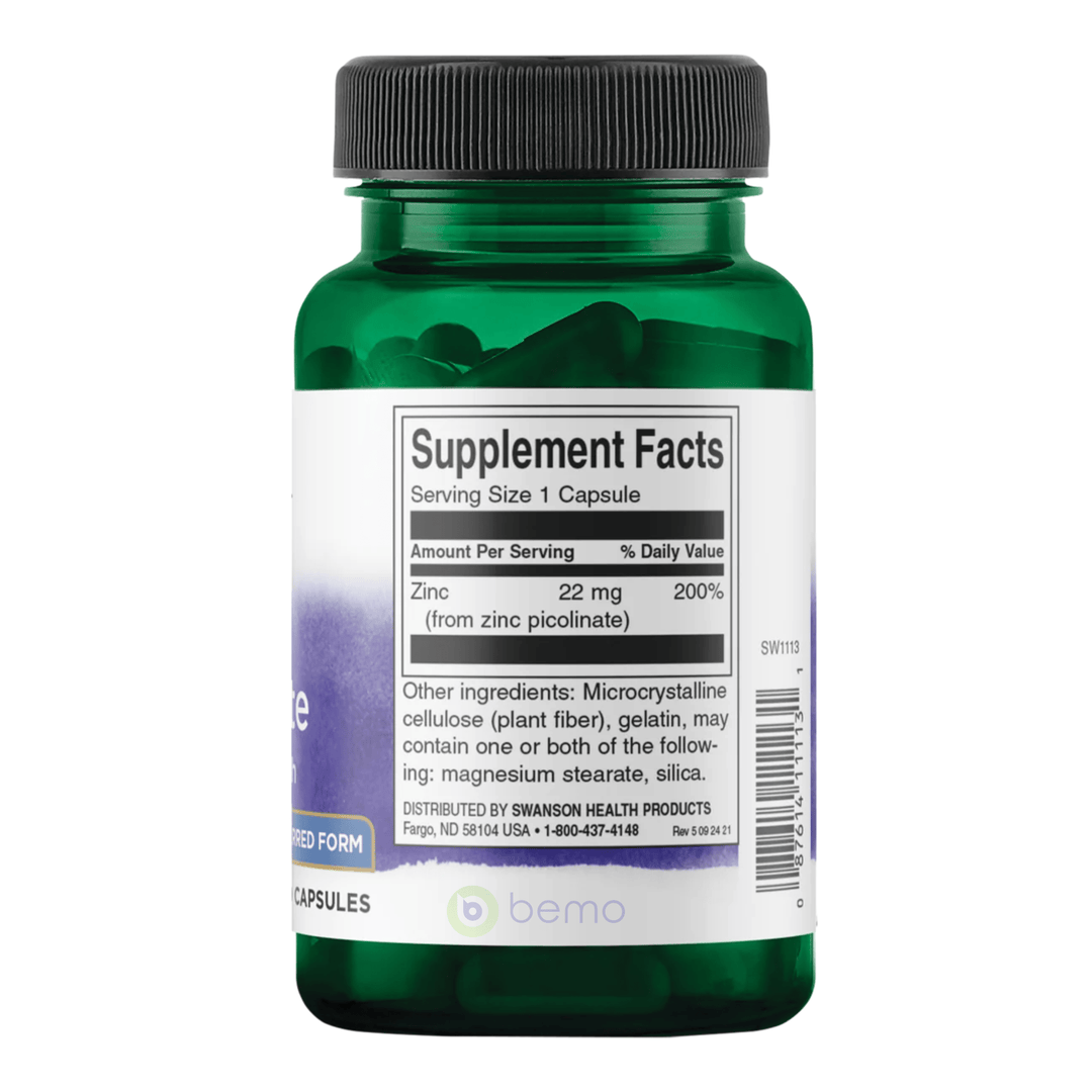 Swanson, Zinc Picolinate, 60 vcaps