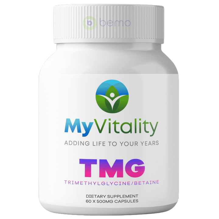 MyVitality, TMG (Trimethylglycine or Betaine) 60 x 500mg Capsules (8661242478844)