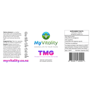 MyVitality, TMG (Trimethylglycine or Betaine) 60 x 500mg Capsules (8661242478844)