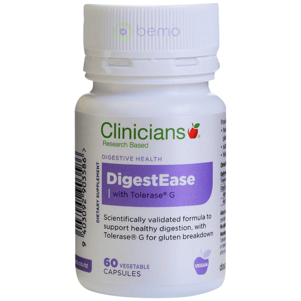 Clinicians, DigestEase with Tolerase, 60 Veg Caps (8006639452412)