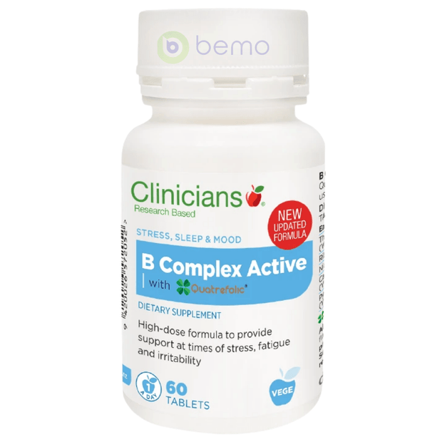 Clinicians, B Complex Active, 60 Tabs (6939648229540)