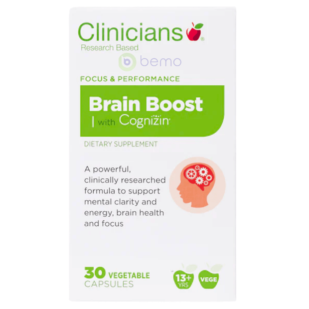 Clinicians, Brain boost with Cognizin, 30 Vege Capsules (7866460307708)