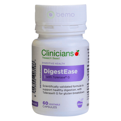 Clinicians, DigestEase with Tolerase, 60 Veg Caps (8006639452412)