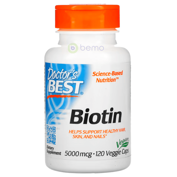 Doctor's Best, Best Biotin 5000mcg, 120 Vcaps (7866459324668)