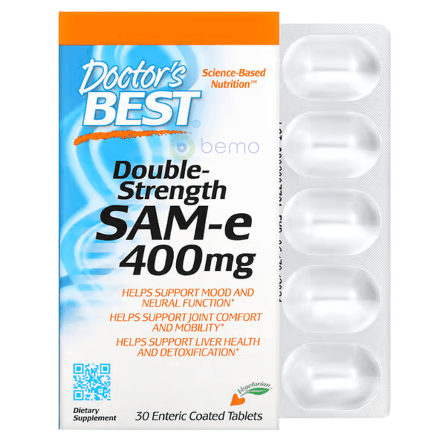Doctor's Best, Double Strength SAMe 400, 30 Tabs (7866459226364)