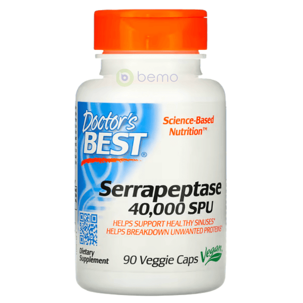 Doctor's Best, Serrapeptase, 40,000 SPU, 90 Vcaps (7866459291900)
