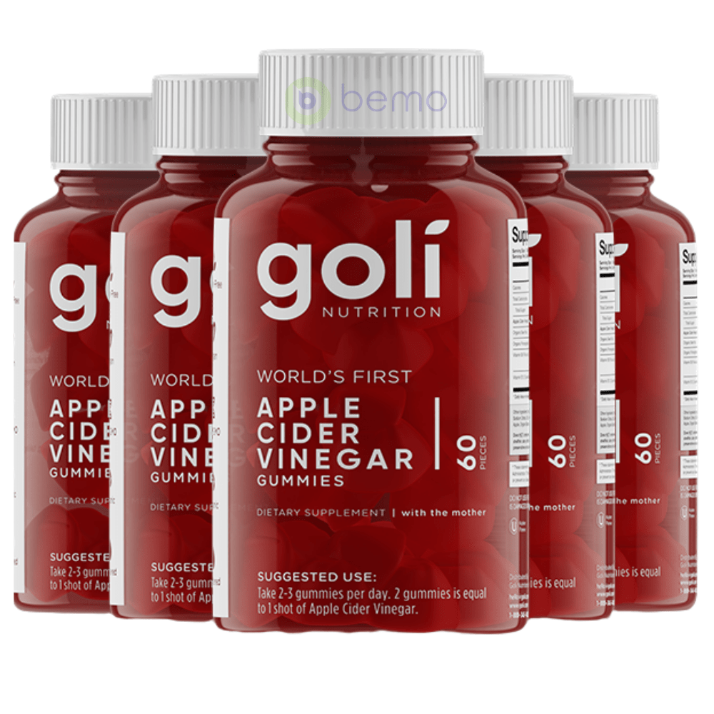 Goli Nutrition, Apple Cider Vinegar Gummies, 5 PACK bemo