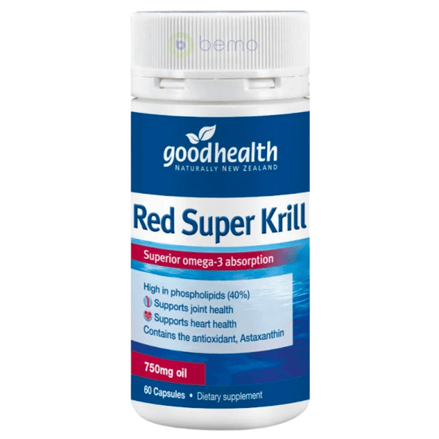 Good Health, Red Super Krill 750mg, 60 caps (5531423113380)