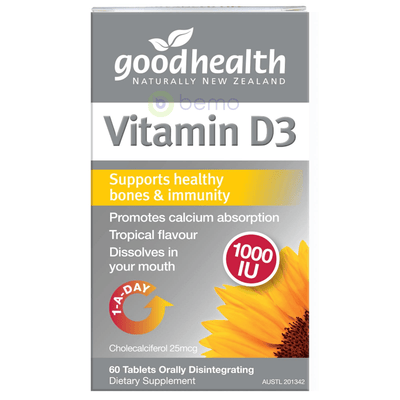 Good Health, Vitamin D3, 60 Tabs (5518381711524)
