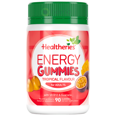 Healtheries, Adult Energy Gummies, Tropical Flavour, 90 Gummies (7760433676540)