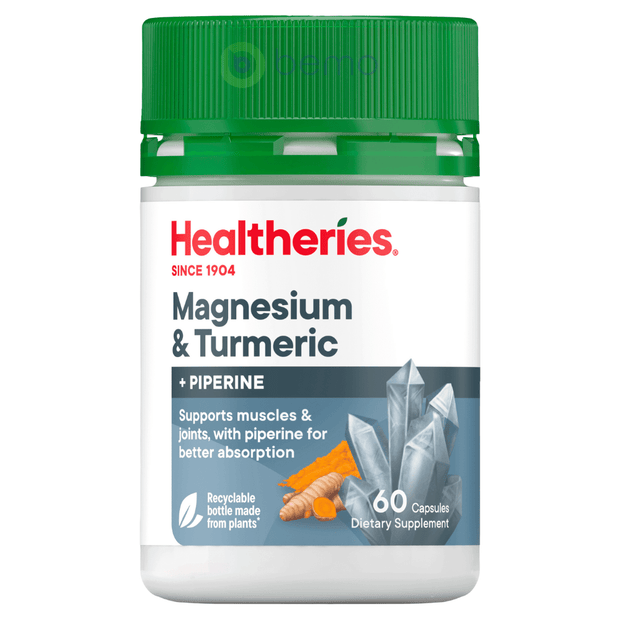 Healtheries, Magnesium + Turmeric, 60 Capsules (7760433578236)