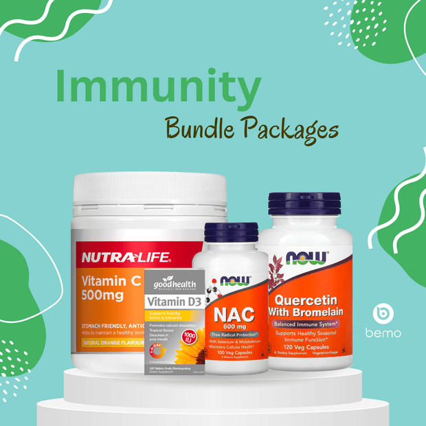 Now Foods, Immunity Bundle, NAC + Quercetin + Vitamin D + Vitamin C (7962742948092)