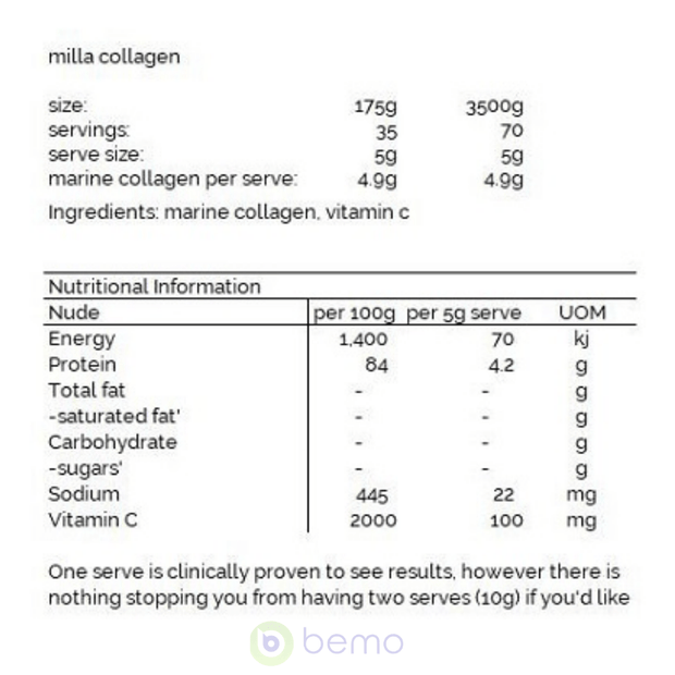 Milla Collagen, Nude Marine Collagen, 175g (6566879723684)