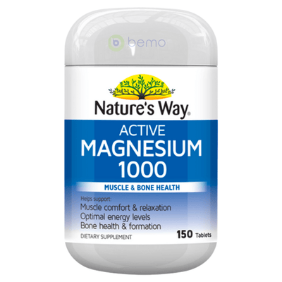 Nature's Way NZ, Active Magnesium 1000, Muscle & Bone Health, 150 Tablets (7996652323068)