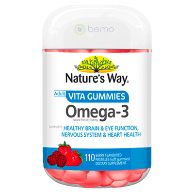 Nature's Way, Adult Omega-3 Vita Gummies Berry, 110 Gummies (7856394010876)
