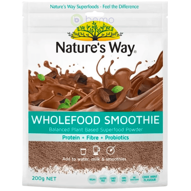 Nature's Way NZ, Superfood Wholefood Smoothie, Chocolate Mint, 200g (8028123988220)