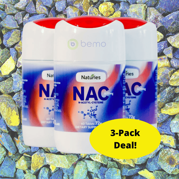 Naturies, NAC 3-PACK, 600mg x3, 60 Caps x3 (7860648902908)