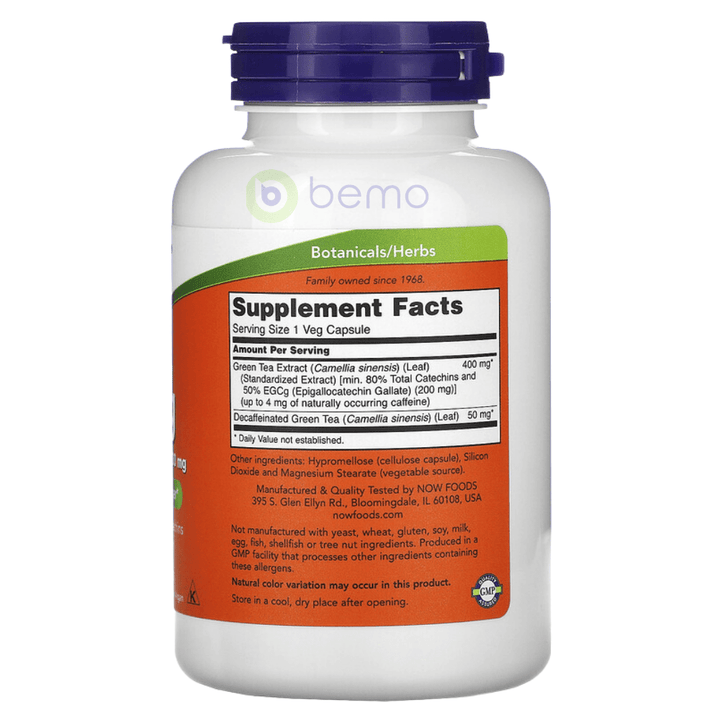 Now Foods, EGCg, Green Tea Extract, 400 mg, 180 Veg Capsules (7437820657916)