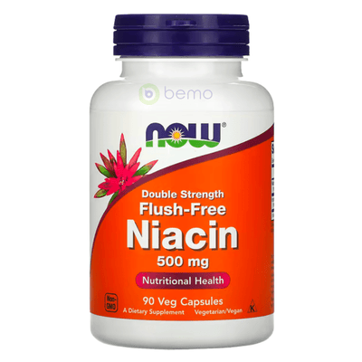 Now Foods, Flush-Free Niacin 500mg, 90 Vcaps (7858767790332)