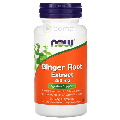 Now Foods, Ginger Root Extract, 250 mg, 90 Veg Capsules (6854069911716)