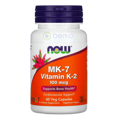 Now Foods, MK-7 Vitamin K-2, 100 mcg, 60 Veg Capsules (7517833462012)