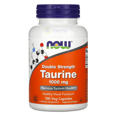 Now Foods, Taurine, Double Strength, 1000mg, 100 VCs (7858768052476)